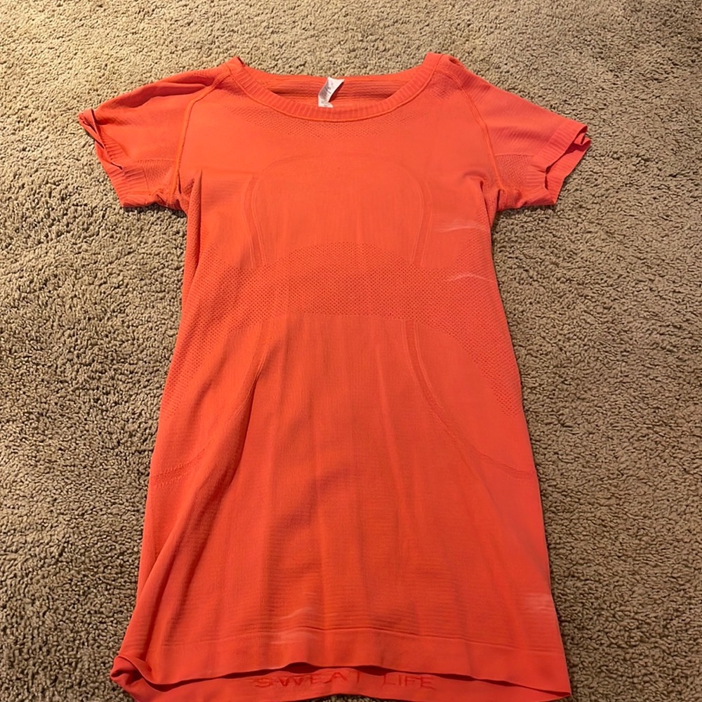 Red Lululemon Swiftly Tech Short Sleeve